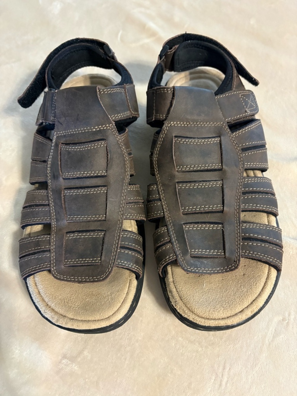 Dockers Men's Dark Brown Strapped Leather Sandals